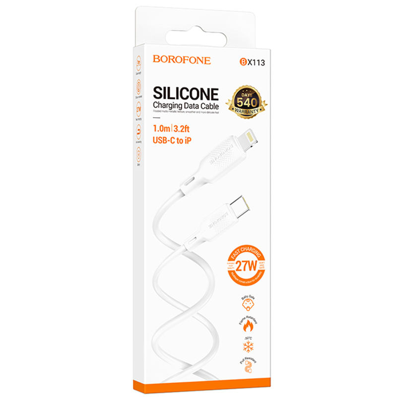 Дата кабель Borofone BX113 Lenny USB-C → Lightning 27W (1 м)