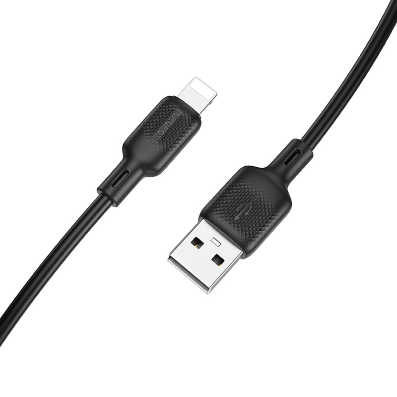 Дата кабель Borofone BX113 Lenny USB to Lightning 2.4 А (1 м) Black