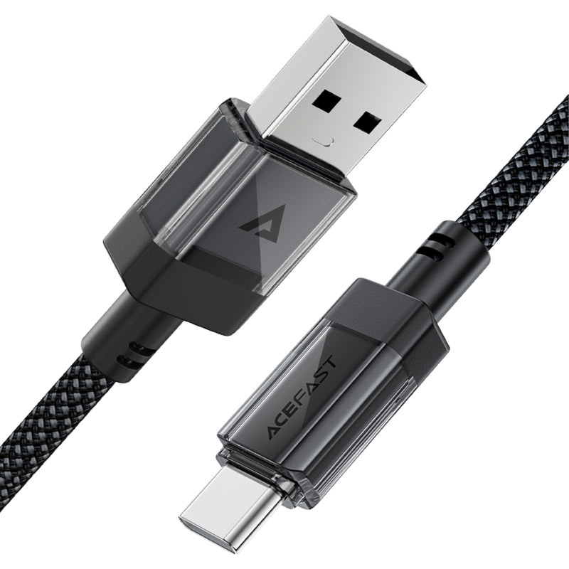 Дата кабель Acefast C12-04 USB to USB-C 3 А (1.2 м) Black