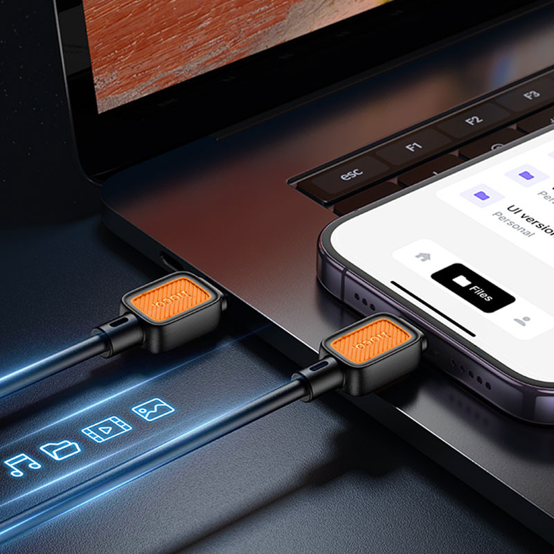 Дата кабель Hoco X108 Benefit 27W USB-C → Lightning (1 м) Black