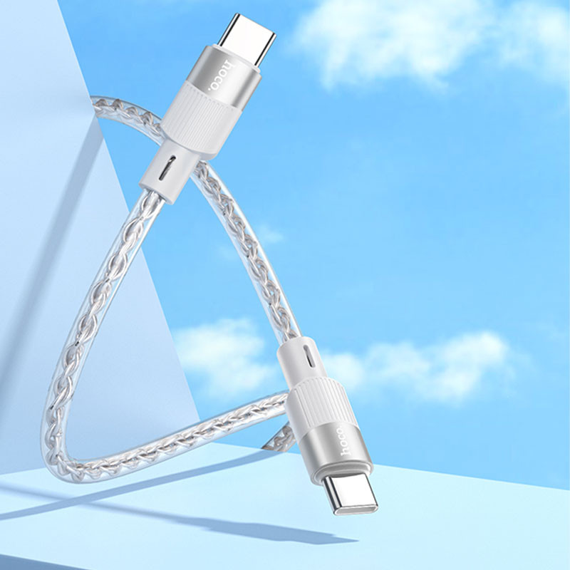 Дата кабель Hoco X99 Crystal Junction USB-C → USB-C 60W (1 м) Gray
