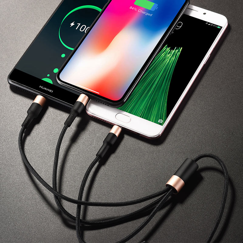 Дата кабель Hoco X26 Xpress 3in1 USB to Lightning/USB-C/Micro-USB 2 А (1.2 м)
