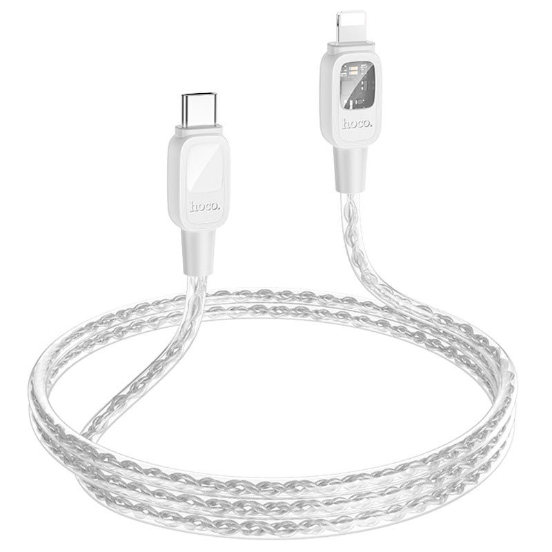 Дата кабель Hoco U124 Stone silicone power-off USB-C → Lightning (1.2 м)