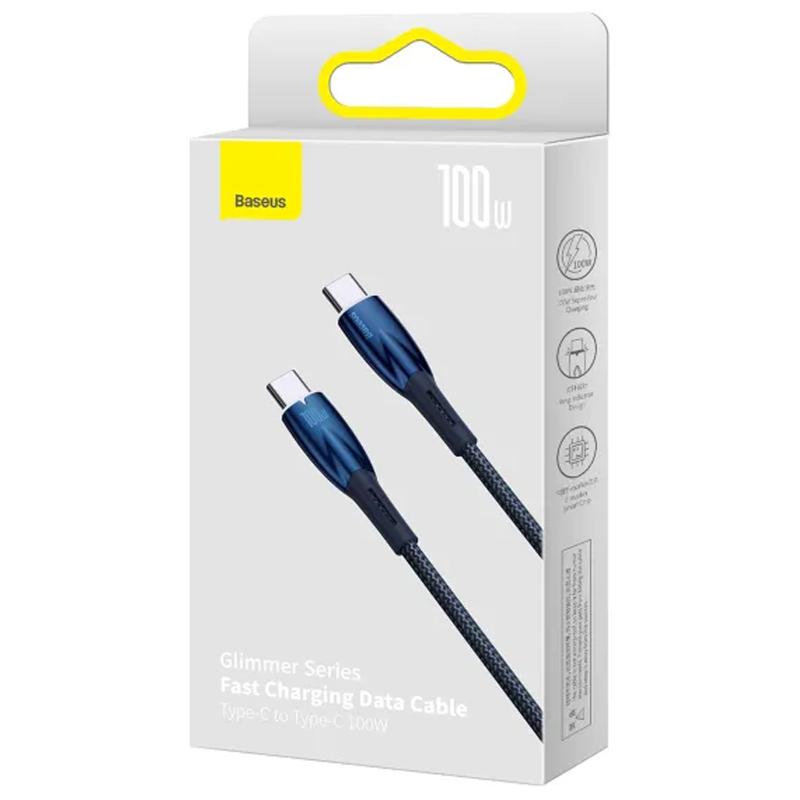 Дата кабель Baseus Glimmer Series Fast Charging USB-C → USB-C 100W 1 м (CADH00070)