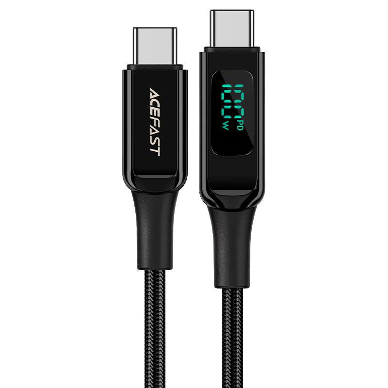 Дата кабель Acefast C6-03 USB-C → USB-C 100W digital display (2 м) Black