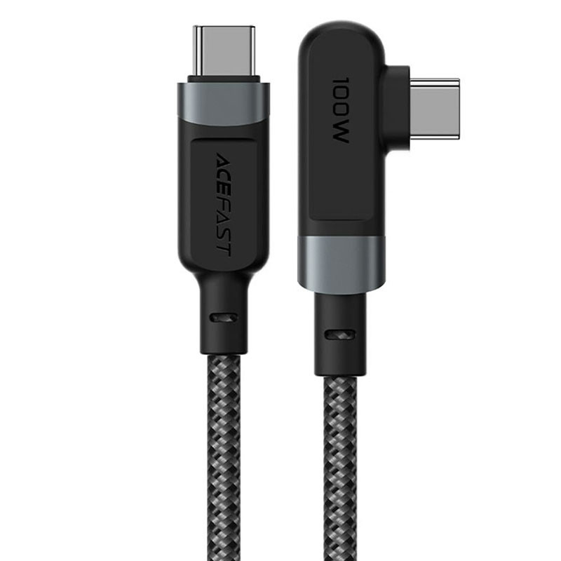 Дата кабель Acefast C5-03 USB-C → USB-C 100W right angled aluminum alloy (2 м) Black