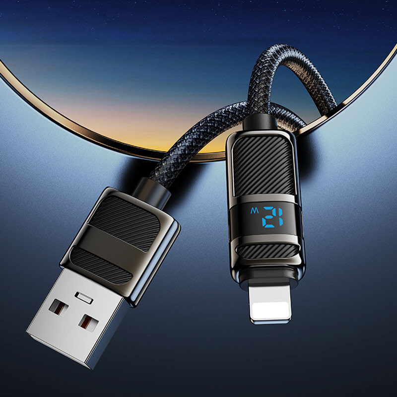 Дата кабель Hoco U137 Line with display USB to Lightning 2.4 А/12W (1.2 м)