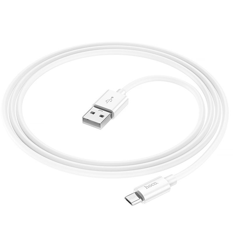 Дата кабель Hoco X87 Magic silicone USB to Micro-USB (1 м) White