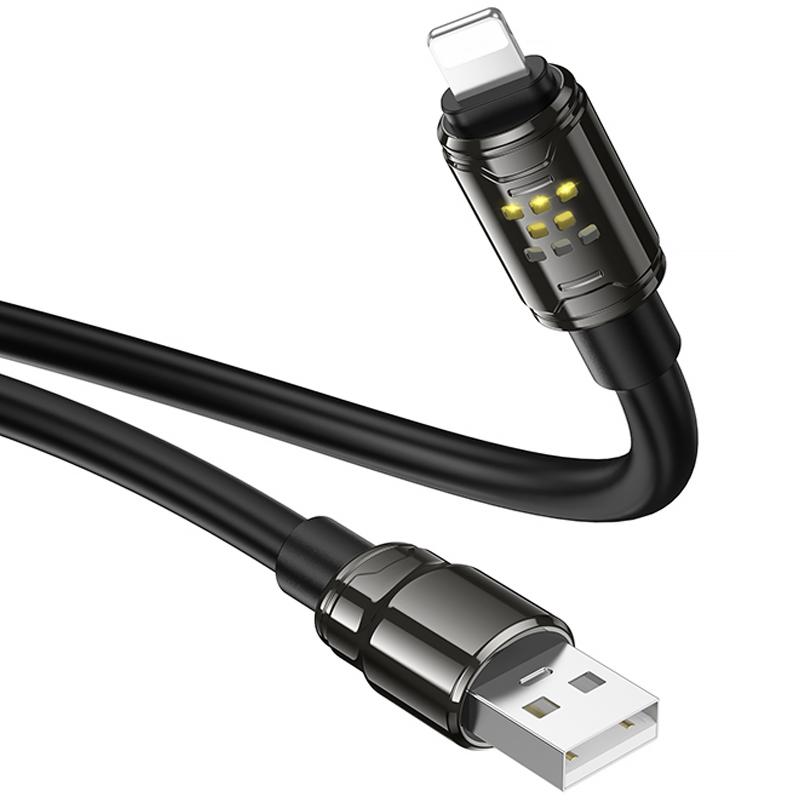 Дата кабель Hoco U143 Joy USB to Lightning 2.4 А (1.2 м) Black
