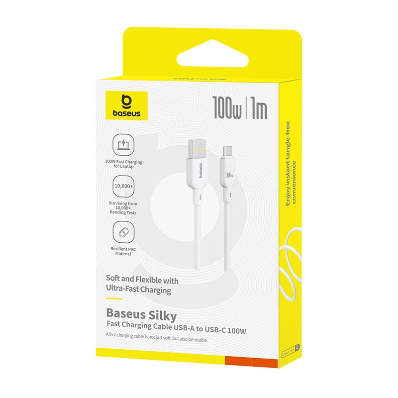 Дата кабель Baseus Silky Series OS Fast Charging USB to USB-C 100W (1 м) (P10377703)