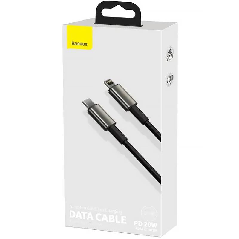 Дата кабель Baseus Tungsten Gold USB-C → Lightning PD 20W (2 м) (CATLWJ) Чорний
