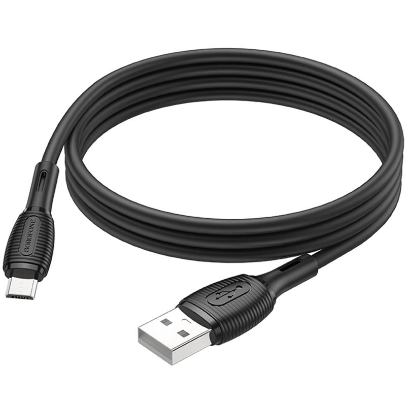 Дата кабель Borofone BX86 Advantage USB to Micro-USB 2.4 А (1 м) Black