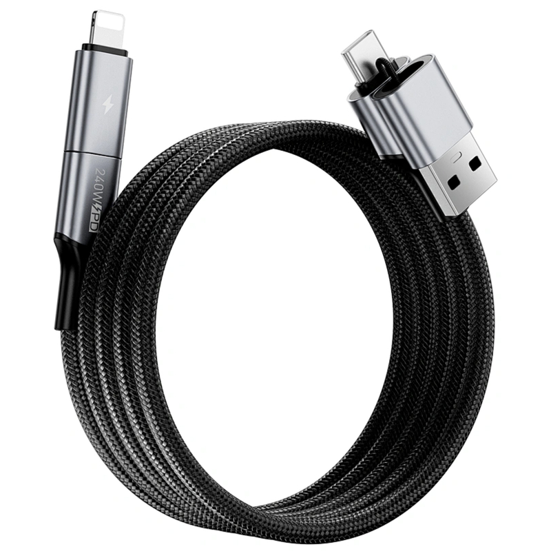 Дата кабель WIWU C077 Cyberlink USB-C → Lightning 27W (1 м) Silver