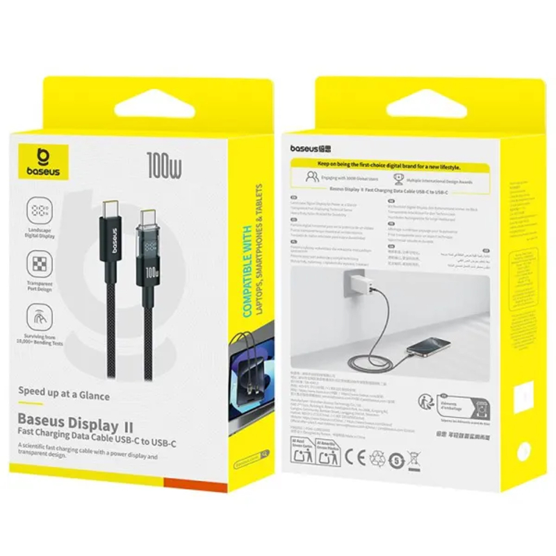 Дата кабель Baseus Display 2 USB-C → USB-C 100W (2 м) (P10382702) Cosmic Black