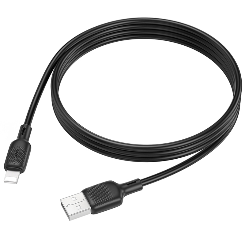 Дата кабель Borofone BX113 Lenny USB to Lightning 2.4 А (1 м) Black