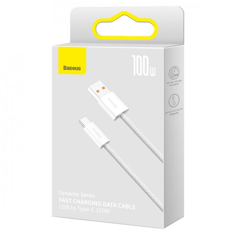 Дата кабель Baseus Dynamic Series USB to USB-C 100W (2 м) (CALD00070) White