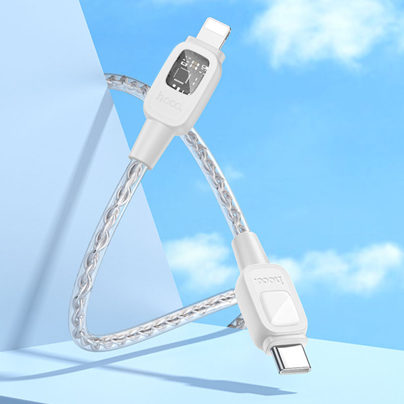 Дата кабель Hoco U124 Stone silicone power-off USB-C → Lightning (1.2 м)
