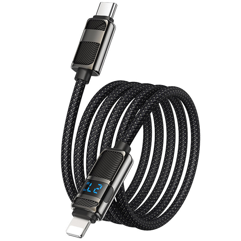 Дата кабель Hoco U137 Line with display USB-C → Lightning 27W (1.2 м) Black