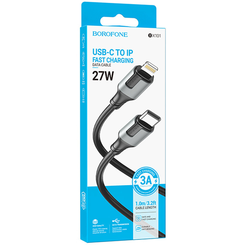 Дата кабель Borofone BX101 Creator USB-C → Lightning 27W (1 м) Black