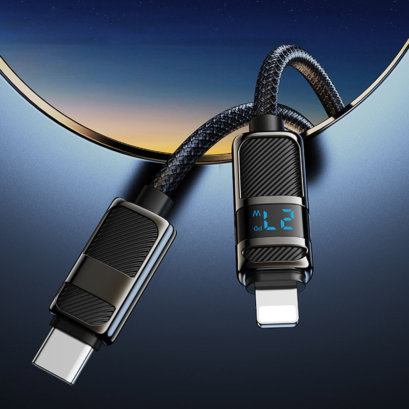 Дата кабель Hoco U137 Line with display USB-C → Lightning 27W (1.2 м) Black