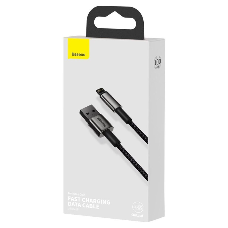 Дата кабель Baseus Tungsten Gold USB to Lightning Cable 2.4 А (1 м) (CALWJ-0) Black