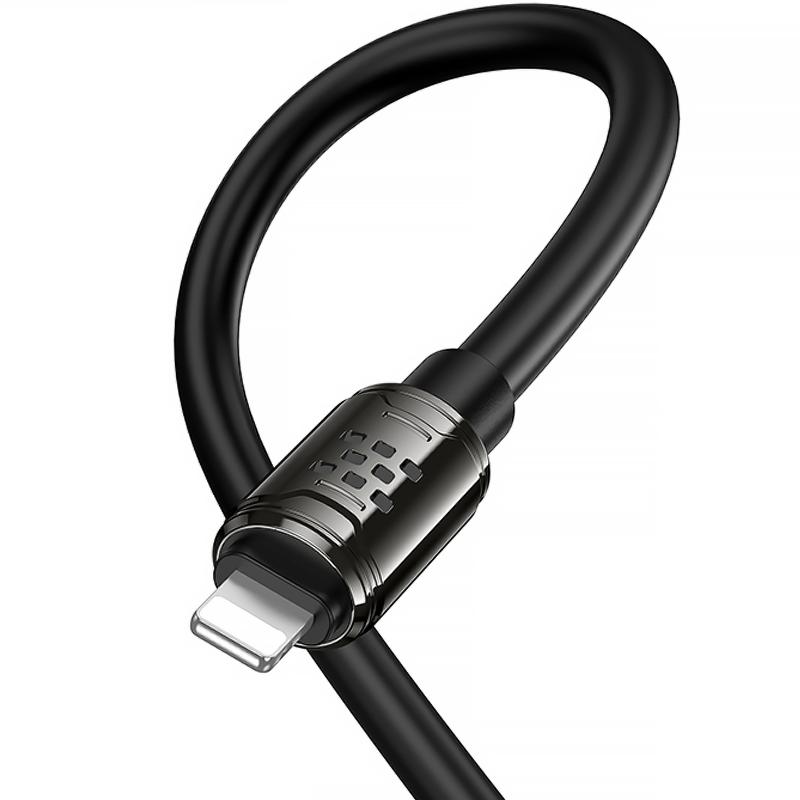 Дата кабель Hoco U143 Joy USB to Lightning 2.4 А (1.2 м) Black
