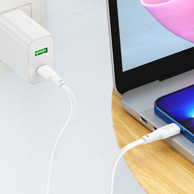 Дата кабель Hoco X93 Force USB-C → Lightning 20W (1 м) White