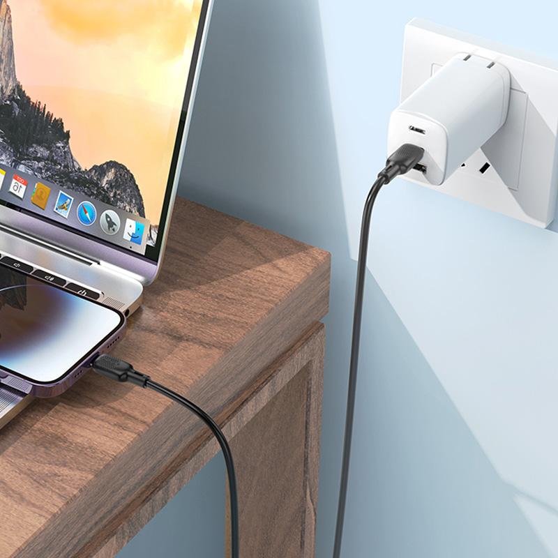 Дата кабель Borofone BX113 Lenny USB-C → Lightning 27W (3 м) Black