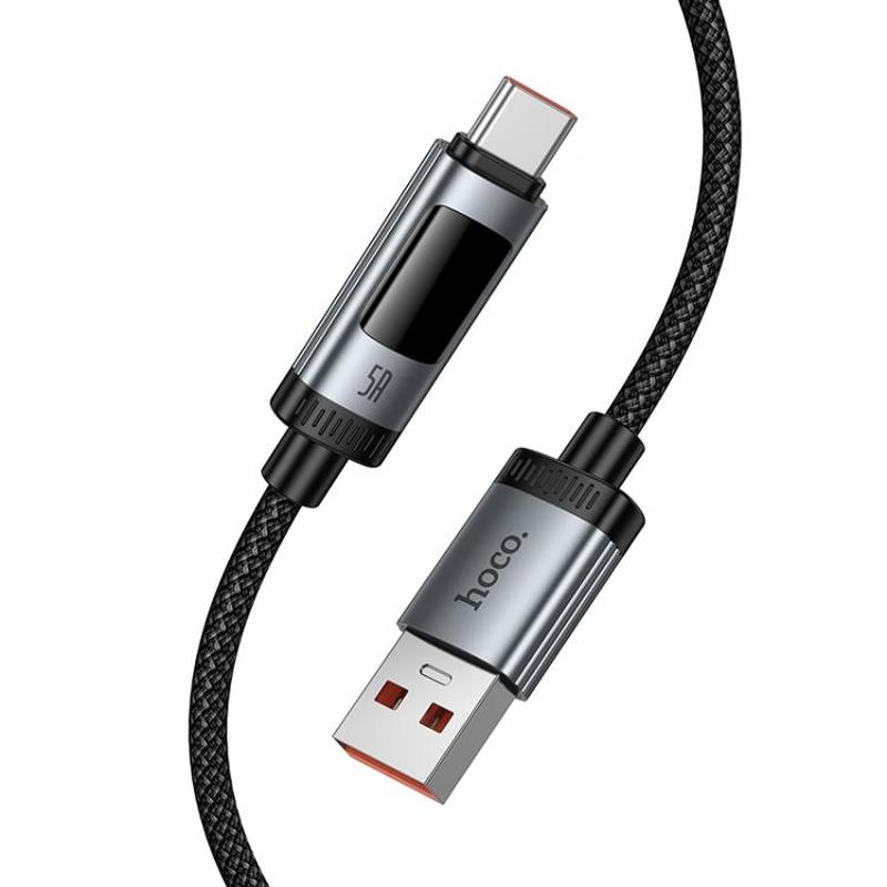 Дата кабель Hoco U148 Lord with display USB to USB-C 100W (1.2 м) Black