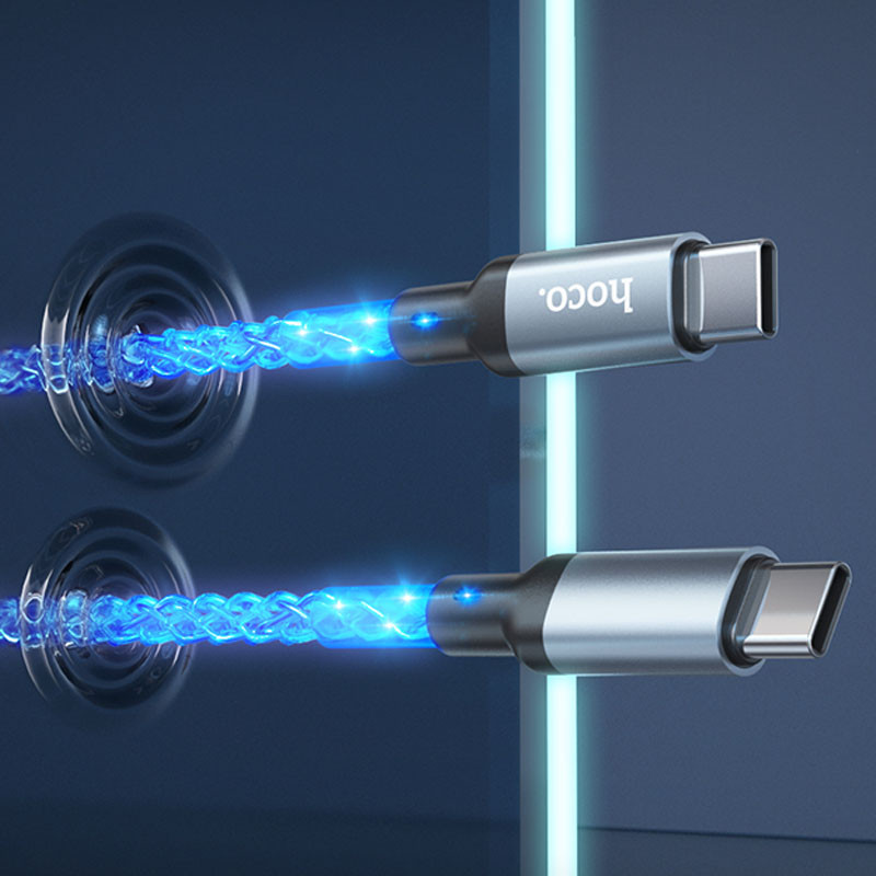 Дата кабель Hoco U112 Shine USB-C → USB-C 60W (1 м) Gray
