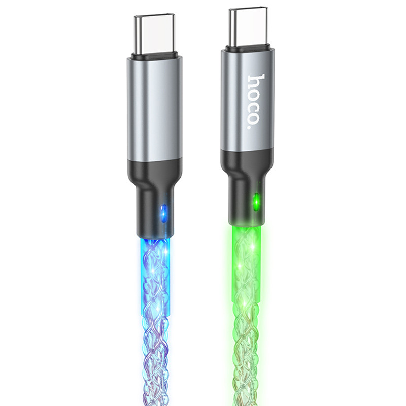 Дата кабель Hoco U112 Shine USB-C → USB-C 60W (1 м) Gray