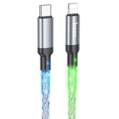 Дата кабель Hoco U112 Shine USB-C → Lightning 20W (1 м) Gray
