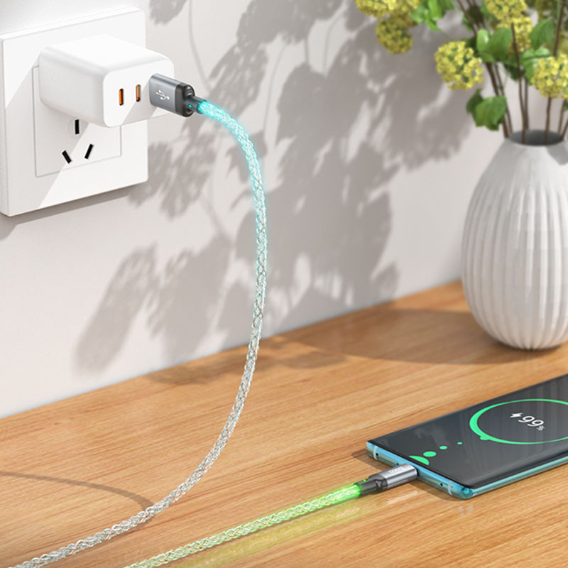 Дата кабель Hoco U112 Shine USB to USB-C 3 А (1 м) Gray