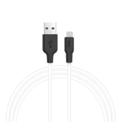 Дата кабель Hoco X21 Silicone Micro-USB Cable (1 м) Чорний / Білий