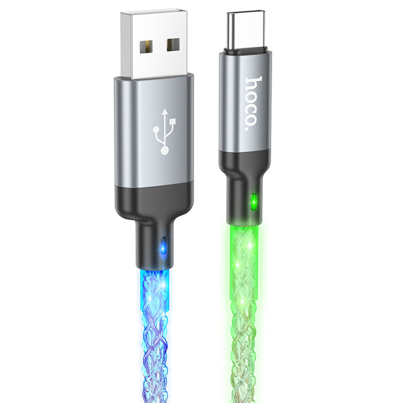Дата кабель Hoco U112 Shine USB to USB-C 3 А (1 м) Gray