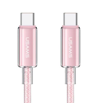 Дата кабель USAMS US-SJ660 USB-C → USB-C PD 100W Cloud Series (1.2 м) Pink