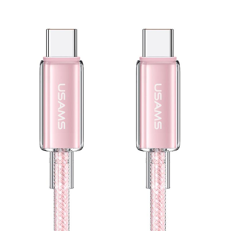 Дата кабель USAMS US-SJ660 USB-C → USB-C PD 100W Cloud Series (1.2 м) Pink