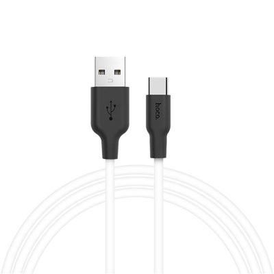 Дата кабель Hoco X21 Silicone USB-C Cable (1 м) Чорний / Білий