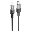 Дата кабель Hoco U129 Spirit Transparent Type-C to Lightning 27W (1.2m) Black