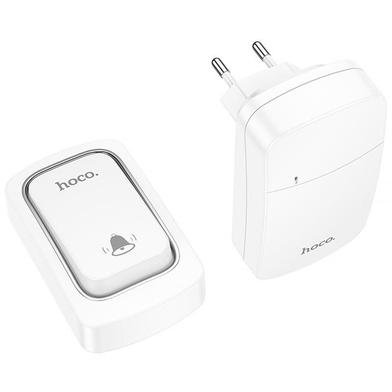 Дверний дзвінок Hoco HI26 EcoBell self-powered wireless doorbell White