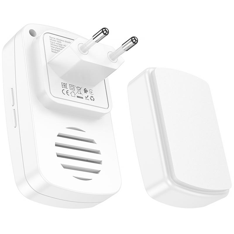 Дверний дзвінок Hoco HI26 EcoBell self-powered wireless doorbell White