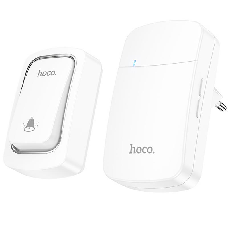 Дверний дзвінок Hoco HI26 EcoBell self-powered wireless doorbell White