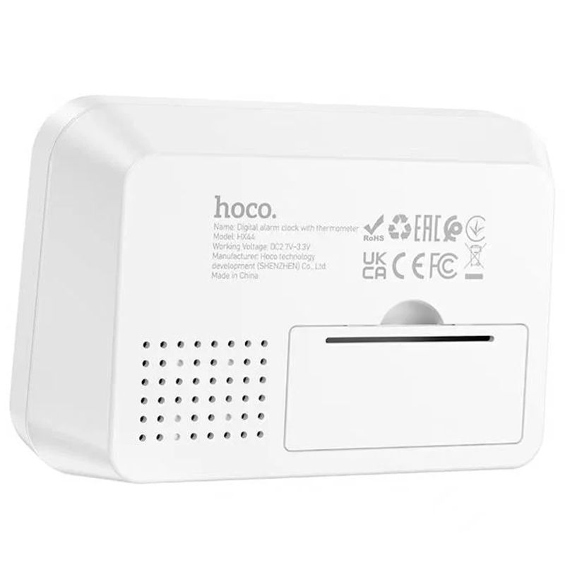 Електронний термогігрометр + годинник Hoco HX44 Indoor White