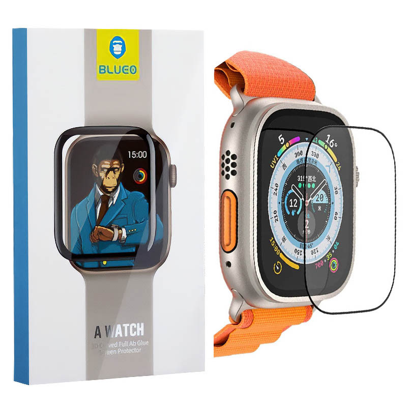 Захисне 2.5D скло Blueo Corning Gorilla Glass для Apple Watch Ultra 1/2/3/4 49mm Чорний