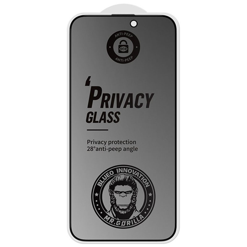 Захисне 2.5D скло Blueo Full Cover Anti-Peep Matte для Apple iPhone 14 Pro (6.1") Чорний