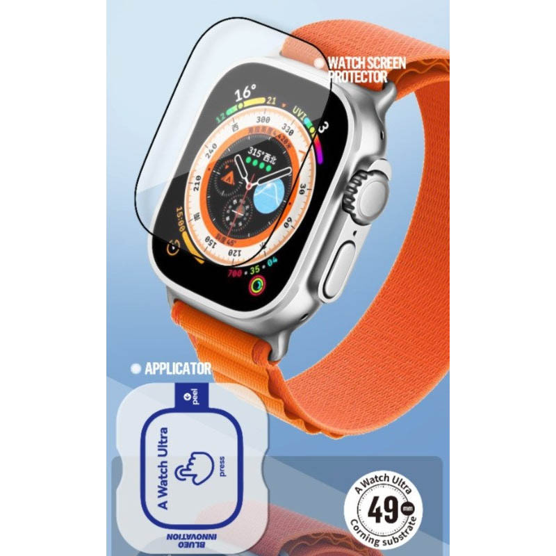 Захисне 2.5D скло Blueo Corning Gorilla Glass для Apple Watch Ultra 1/2/3/4 49mm Чорний