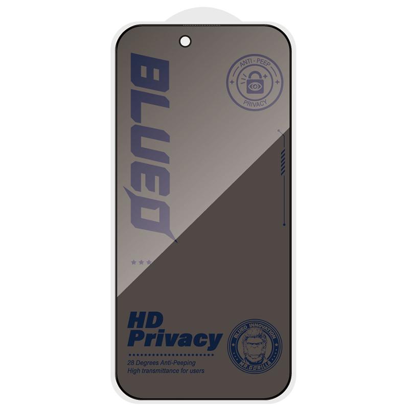 Захисне 2.5D скло Blueo Full Cover Anti-Peep для Apple iPhone 17 Pro Max / 16 Pro Max (6.9") Чорний