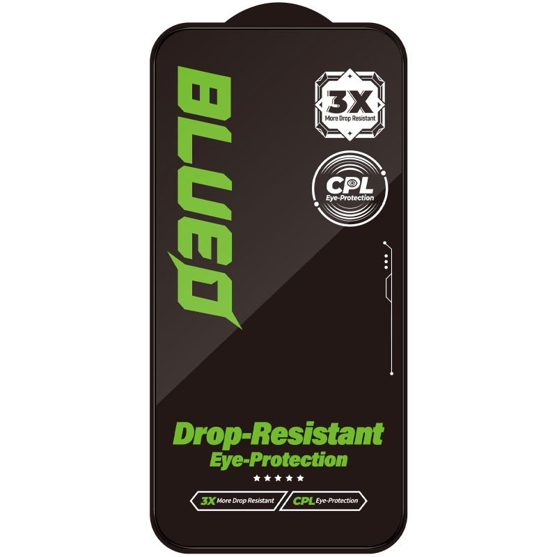 Захисне 2.5D скло Blueo Drop-Resistant для Apple iPhone 17 Pro Max /16 Pro Max /18 Pro Max (6.9") Чорний