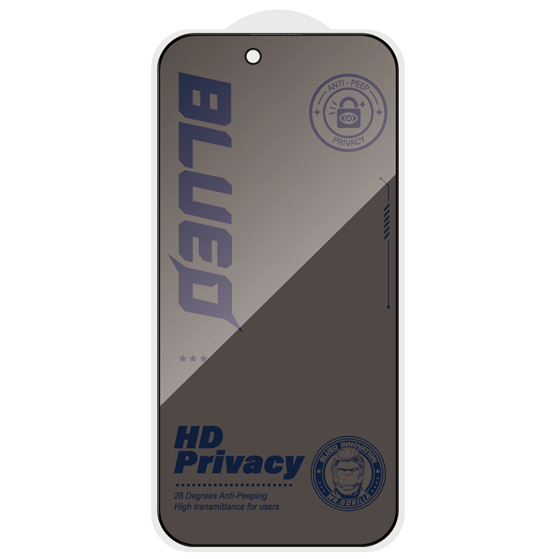 Захисне 2.5D скло Blueo Full Cover Anti-Peep для Apple iPhone 18 Pro (6.3") Чорний