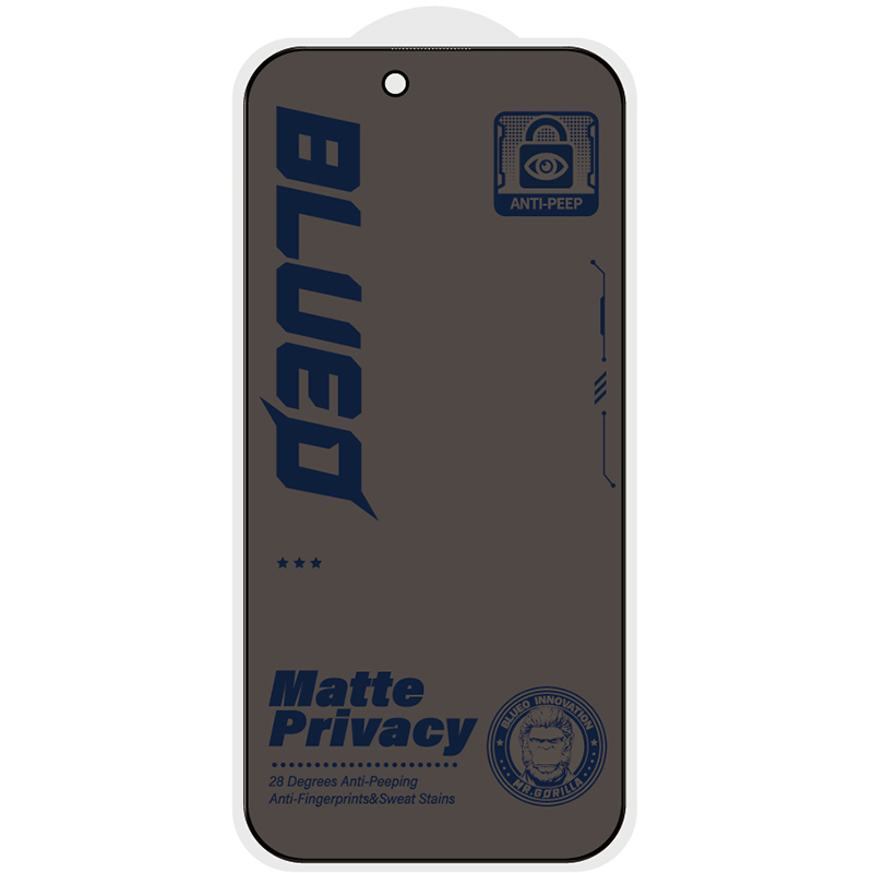 Захисне 2.5D скло Blueo Full Cover Anti-Peep Matte для Apple iPhone 18 Pro Max (6.9") Чорний